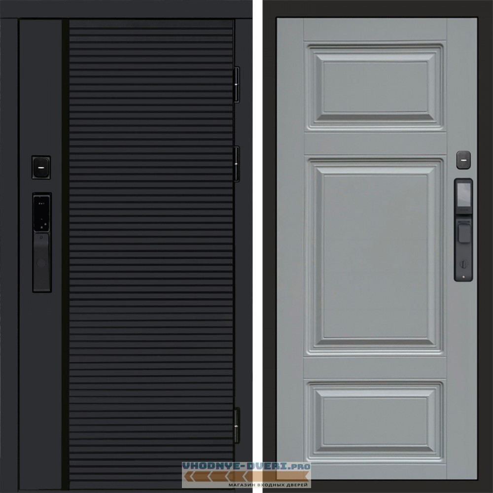 Дверь  Termo Door  Smart (Смарт) Black Line Лион Grey софт